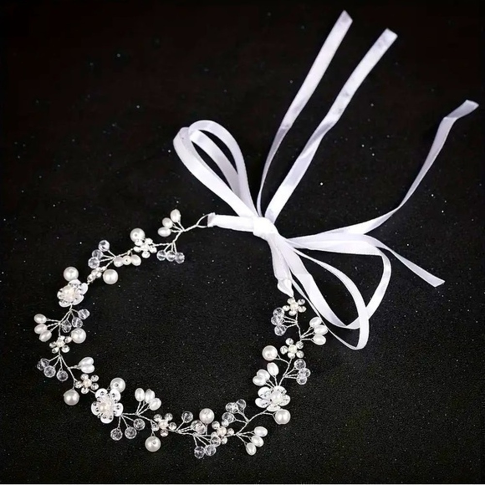 Rhinestone And Pearl Floral Headband